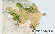 Satellite 3D Map of Azerbaydzhan Territor, lighten
