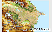 Satellite 3D Map of Azerbaydzhan Territor, physical outside