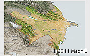Satellite 3D Map of Azerbaydzhan Territor, semi-desaturated