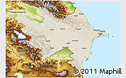 Shaded Relief 3D Map of Azerbaydzhan Territor, physical outside