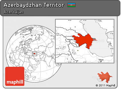 Blank Location Map of Azerbaydzhan Territor