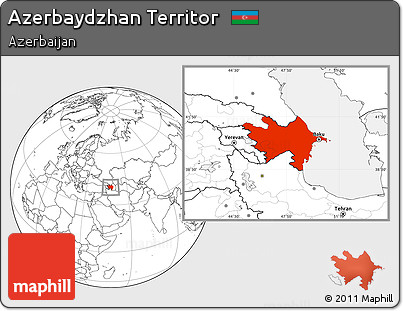 Blank Location Map of Azerbaydzhan Territor