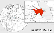 Blank Location Map of Azerbaydzhan Territor, highlighted country