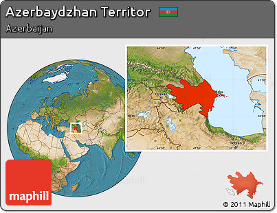 Satellite Location Map of Azerbaydzhan Territor