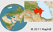 Satellite Location Map of Azerbaydzhan Territor