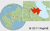 Savanna Style Location Map of Azerbaydzhan Territor, highlighted country