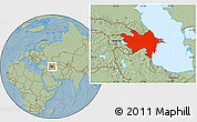 Savanna Style Location Map of Azerbaydzhan Territor, hill shading