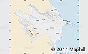 Classic Style Map of Azerbaydzhan Territor, single color outside