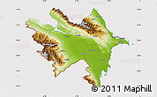 Physical Map of Azerbaydzhan Territor, cropped outside