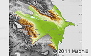 Physical Map of Azerbaydzhan Territor, desaturated