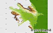 Physical Map of Azerbaydzhan Territor, single color outside