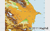 Political Map of Azerbaydzhan Territor, physical outside