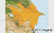 Political Map of Azerbaydzhan Territor, satellite outside