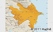 Political Map of Azerbaydzhan Territor, shaded relief outside