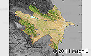 Satellite Map of Azerbaydzhan Territor, darken, desaturated