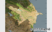 Satellite Map of Azerbaydzhan Territor, darken