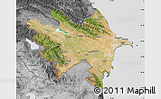 Satellite Map of Azerbaydzhan Territor, desaturated