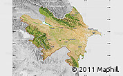 Satellite Map of Azerbaydzhan Territor, lighten, desaturated