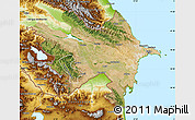 Satellite Map of Azerbaydzhan Territor, physical outside