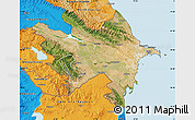 Satellite Map of Azerbaydzhan Territor, political outside