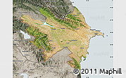 Satellite Map of Azerbaydzhan Territor, semi-desaturated