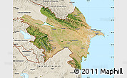 Satellite Map of Azerbaydzhan Territor, shaded relief outside