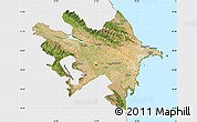 Satellite Map of Azerbaydzhan Territor, single color outside