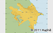 Savanna Style Map of Azerbaydzhan Territor, single color outside