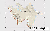 Shaded Relief Map of Azerbaydzhan Territor, cropped outside