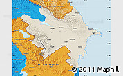 Shaded Relief Map of Azerbaydzhan Territor, political outside