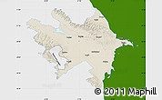 Shaded Relief Map of Azerbaydzhan Territor, single color outside