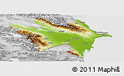 Physical Panoramic Map of Azerbaydzhan Territor, lighten, desaturated