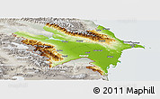 Physical Panoramic Map of Azerbaydzhan Territor, lighten, semi-desaturated
