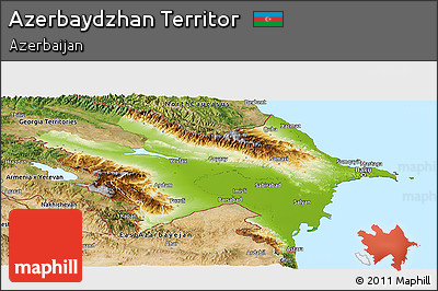Physical Panoramic Map of Azerbaydzhan Territor, satellite outside