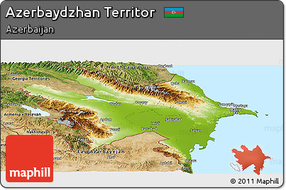Physical Panoramic Map of Azerbaydzhan Territor, satellite outside