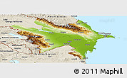 Physical Panoramic Map of Azerbaydzhan Territor, shaded relief outside