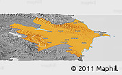 Political Panoramic Map of Azerbaydzhan Territor, desaturated