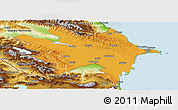 Political Panoramic Map of Azerbaydzhan Territor, physical outside