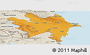 Political Panoramic Map of Azerbaydzhan Territor, shaded relief outside