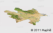 Satellite Panoramic Map of Azerbaydzhan Territor, cropped outside