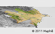 Satellite Panoramic Map of Azerbaydzhan Territor, desaturated