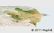 Satellite Panoramic Map of Azerbaydzhan Territor, lighten