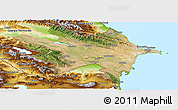 Satellite Panoramic Map of Azerbaydzhan Territor, physical outside