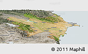 Satellite Panoramic Map of Azerbaydzhan Territor, semi-desaturated