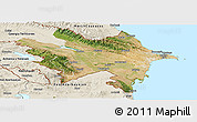 Satellite Panoramic Map of Azerbaydzhan Territor, shaded relief outside