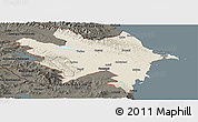 Shaded Relief Panoramic Map of Azerbaydzhan Territor, darken