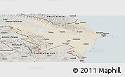 Shaded Relief Panoramic Map of Azerbaydzhan Territor, semi-desaturated