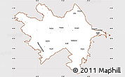 Classic Style Simple Map of Azerbaydzhan Territor, cropped outside