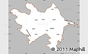 Gray Simple Map of Azerbaydzhan Territor, cropped outside