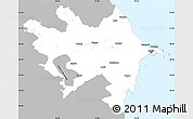 Gray Simple Map of Azerbaydzhan Territor, single color outside